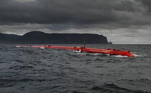 Pelamis wave machine at European Marine Energy Centre (Public Domain)