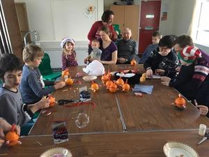 Polmont Friends making Christingles